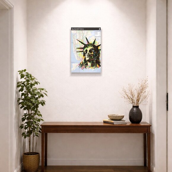 Rare Zombie Statue of Liberty NYC Subway Map Art Metal Sign 8×12 Limited Edition - Picture 6 of 6